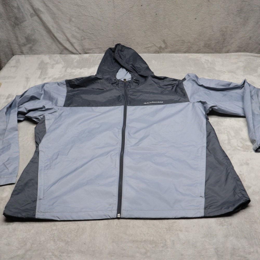 Columbia Jacket Mens XL Grey Glennaker Lake Wind Rain Lightweight Windbreaker